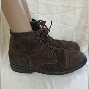 Thursday Boot Company Dark Brown Leather Lace-Up Captain Boots